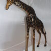 Pair of Giraffes Bronze Statues -  Size: 32"L x 12"W x 55"H.