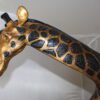 Pair of Giraffes Bronze Statues -  Size: 32"L x 12"W x 55"H.