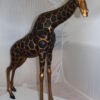 Pair of Giraffes Bronze Statues -  Size: 32"L x 12"W x 55"H.