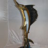 One Sailfish Bronze Statue -  Size: 18"L x 18"W x 43"H.