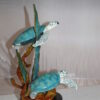 Two Sea Turtles Swimming Bronze Statue -  Size: 17"L x 9"W x 20"H.