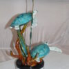 Two Sea Turtles Swimming Bronze Statue -  Size: 17"L x 9"W x 20"H.