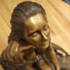 Lady on Stone Bronze Statue -  Size: 33"L x 23"W x 34"H.