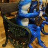 Musical Frogs on a Bench Bronze Statue -  Size: 41"L x 23"W x 33"H.