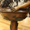 Boy Girl Drinking From Fountain Bronze Statue -  Size: 44"L x 24"W x 42"H.