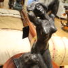 Woman Posing Naked Rodin Bronze Statue replica -  Size: 14"L x 13"W x 27"H.