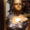 Woman Holding Bouquet Standing on Lily  Bronze Statue/Fountain 28" x27"x 60"H.