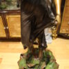 Woman Holding Bouquet Standing on Lily  Bronze Statue/Fountain 28" x27"x 60"H.