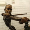 Musicista by Arnadia, Bust of Violin Musician Bronze Statue - 27"x 16"x 32"H.