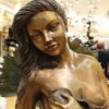 Beautiful Women Holding Drape Bronze Statue -  Size: 22"L x 18"W x 49"H.