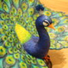 Colorful Peacock Bronze Statue -  Size: 24"L x 39"W x 35"H.