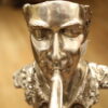 Man Playing Trombone Bronze Statue -  Size: 8"L x 5"W x 14"H.