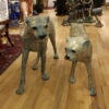 Pair of Golden-Plated Cheetahs Bronze Statue -  Size: 58"L x 10"W x 31"H.