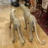 Pair of Golden-Plated Cheetahs Bronze Statue -  Size: 58"L x 10"W x 31"H.