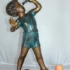 Boy with telescope Bronze Statue -  Size: 14"L x 10"W x 28"H.