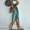 Boy with telescope Bronze Statue -  Size: 14"L x 10"W x 28"H.