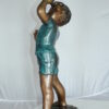 Boy with telescope Bronze Statue -  Size: 14"L x 10"W x 28"H.