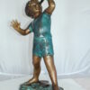 Boy with telescope Bronze Statue -  Size: 14"L x 10"W x 28"H.