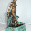 Lady on Wall fountain Bronze Statue -  Size: 12"L x 9"W x 21"H.