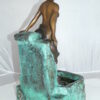 Lady on Wall fountain Bronze Statue -  Size: 12"L x 9"W x 21"H.