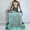 Lady on Wall fountain Bronze Statue -  Size: 12"L x 9"W x 21"H.