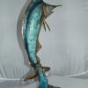 Single Marlin Fish bronze statue -  Size: 9"L x 9"W x 27"H.