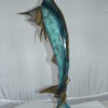 Single Marlin Fish bronze statue -  Size: 9"L x 9"W x 27"H.