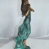 Musical Girl Bronze Statue -  Size: 8"L x 7"W x 19"H.