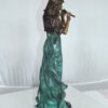 Musical Girl Bronze Statue -  Size: 8"L x 7"W x 19"H.