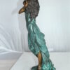 Musical Girl Bronze Statue -  Size: 8"L x 7"W x 19"H.