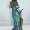 Girl with a Bird Bronze Statue -  Size: 7"L x 7"W x 18"H.