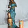 Girl with a Bird Bronze Statue -  Size: 7"L x 7"W x 18"H.