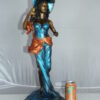 Lady Holding a Wine Glass Bronze Statue -  Size: 9"L x 11"W x 26"H.