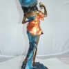 Lady Holding a Wine Glass Bronze Statue -  Size: 9"L x 11"W x 26"H.