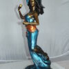 Lady Holding a Wine Glass Bronze Statue -  Size: 9"L x 11"W x 26"H.