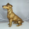 Jack Russell Dog Bronze Statue -  Size: 22"L x 8"W x 20"H.