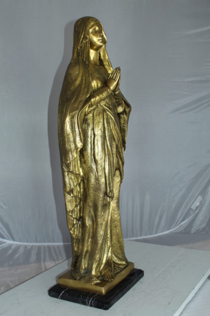 Blessed Virgin Mary Bronze Statue -  Size: 10"L x 8"W x 33"H.