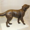 Golden retriever dog standing - Bronze Statue -  Size: 44"L x 10"W x 27"H.