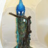 Peacock on Tree Bronze Statue -  Size: 31"L x 30"W x 64"H.