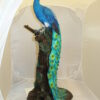 Peacock on Tree Bronze Statue -  Size: 31"L x 30"W x 64"H.