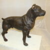 Pit Bull Dog Bronze Statue -  Size: 33"L x 11"W x 26"H.