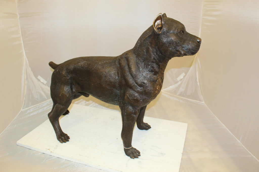 large pitbull statue
