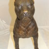 Pit Bull Dog Bronze Statue -  Size: 33"L x 11"W x 26"H.