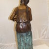 Girl Sitting on a Tree Stump Reading a Book Bronze Statue -  15"L x 17"W x 38"H