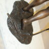 Girl Holding a Flower Fountain Bronze Statue -  Size: 15"L x 15"W x 35"H.