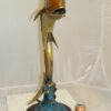 Mahi Mahi Fish Bronze Statue -  Size: 16"L x 12"W x 32"H.