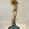 Mahi Mahi Fish Bronze Statue -  Size: 16"L x 12"W x 32"H.