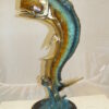 Mahi Mahi Fish Bronze Statue -  Size: 16"L x 12"W x 32"H.