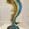 Mahi Mahi Fish Bronze Statue -  Size: 16"L x 12"W x 32"H.