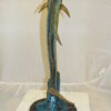 Mahi Mahi Fish Bronze Statue -  Size: 16"L x 12"W x 32"H.